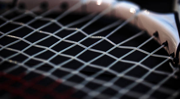 Tennis player serving